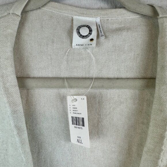 NWT Anthropologie Akemi + Kin Cream Cardigan One Size Balloon Lagenlook Casual - Picture 4 of 8